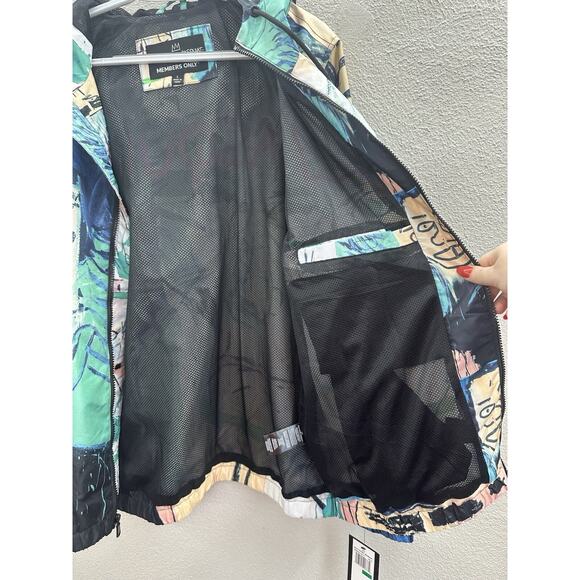 Members Only X Jean-Michel Basquiat Windbreaker Jacket Size Large Zip Up NWTs - Picture 6 of 15